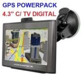 GPS POWERPACK 4338 MAPA ATUALIZADO TV DIGITAL 4GB FLASH 128MB DDR3