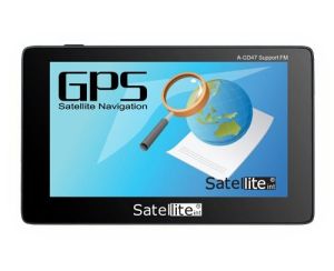 GPS SATELLITE GD47 TELA 4.3 TRANSMISSOR FM MAPA ATUALIZADO 2GB MEM INTERNA